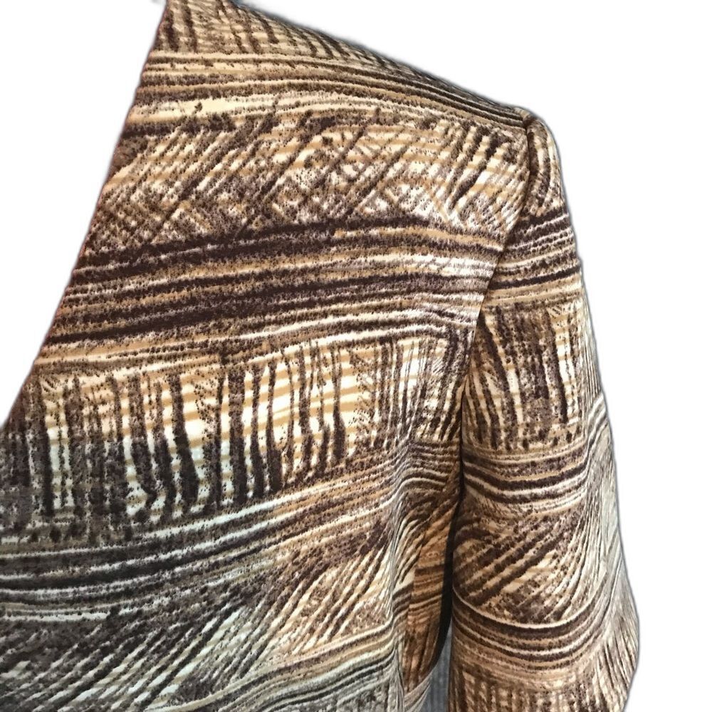 Le Suit Skirt Suit Women's Size 12 Cream & Brown 2-Piece Set Blazer & Skirt - Picture 8 of 10